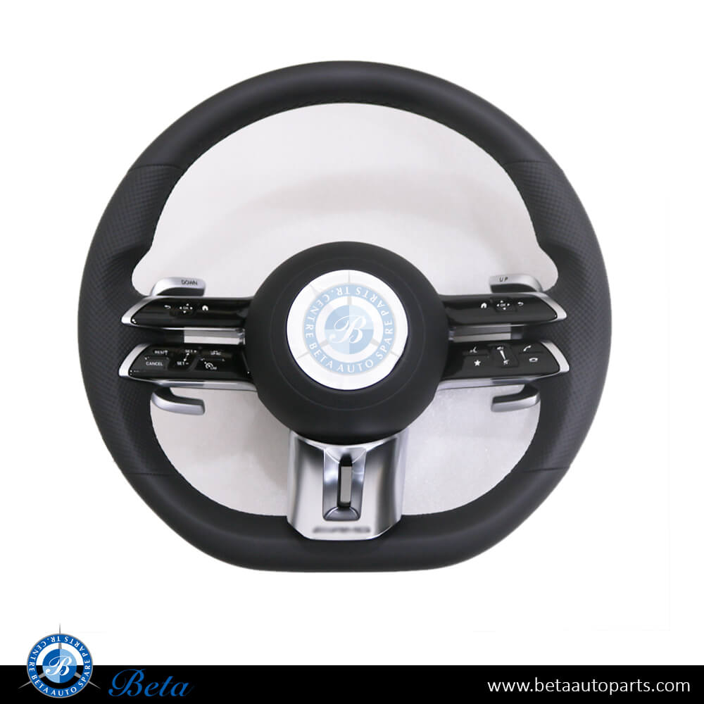 Mercedes W222 / W463 / W167 / X167 / W205 / W213 / H247 / W253 (2018-Up), Steering Wheel Upgrade To 2021 AMG Look (Leather), China, 0004609908 Mercedes W222 / W463 / W167 / X167 / W205 / W213 / H247 / W253 (2018-Up), Steering Wheel Upgrade To 2021 AMG Look (Leather), China, 0004609908